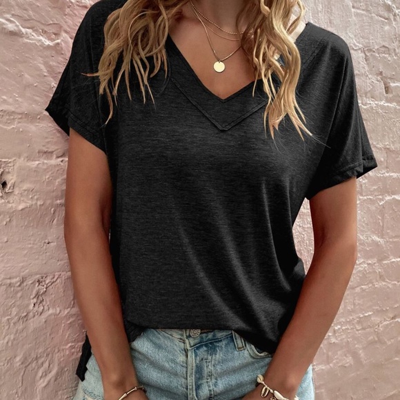 Cozy V neck Dolman Sleeve Loose Fit Top - Picture 5 of 8